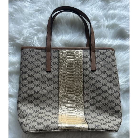 Michael Kors Brown Signature Tote Gold Texture. Excellent Condition!!129 - Picture 2 of 12